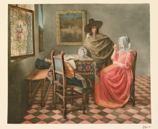 Herr und Dame beim Wein (Barock) - Jan Vermeer van Delft