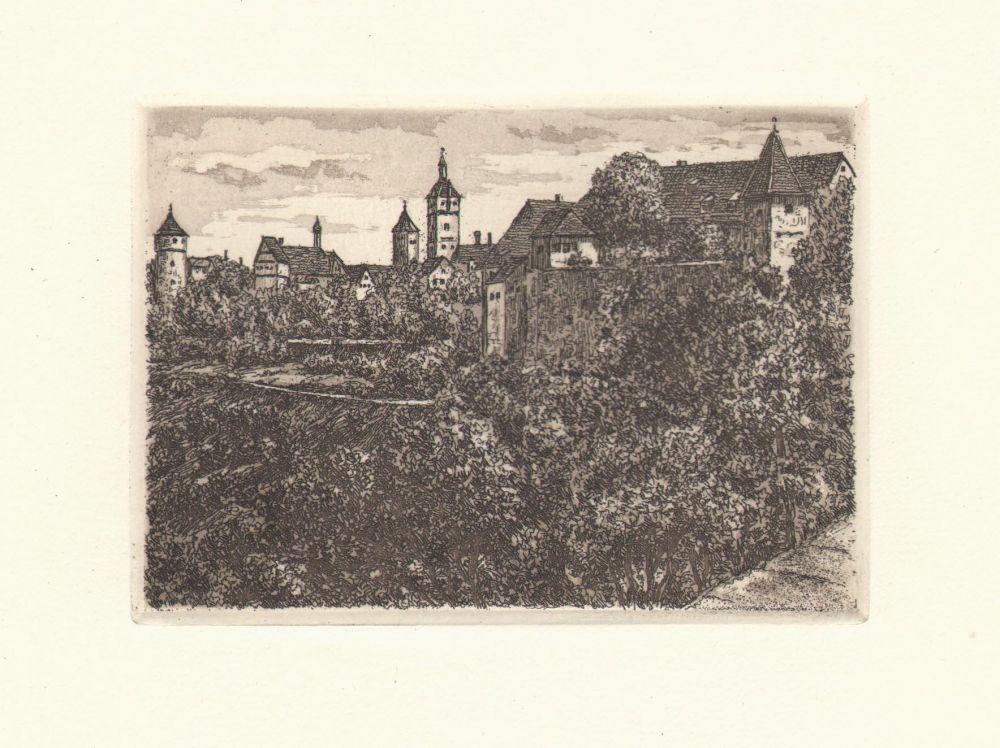 Stadtansicht von Rothenburg Kunstdruck Tiefdruck