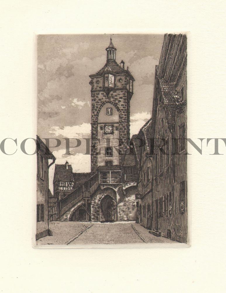 Stadtansicht von Rothenburg Kunstdruck Tiefdruck