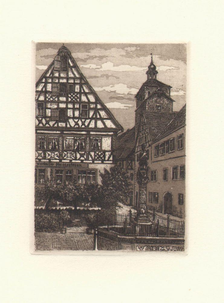 Weinkeller in Rothenburg Kunstdruck Tiefdruck