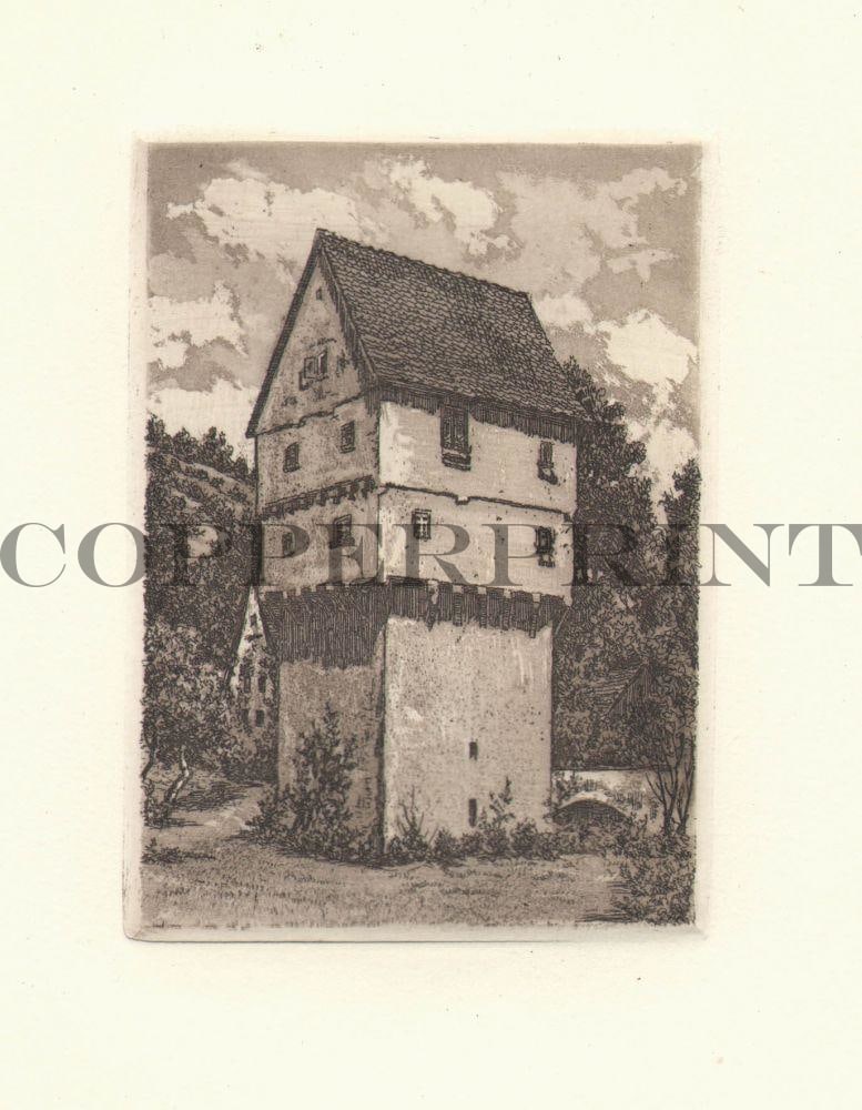 Ansicht des Topplerschlösschen Kunstdruck Tiefdruck