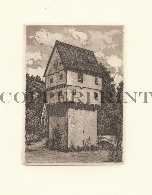 Ansicht des Topplerschlösschen Kunstdruck Tiefdruck