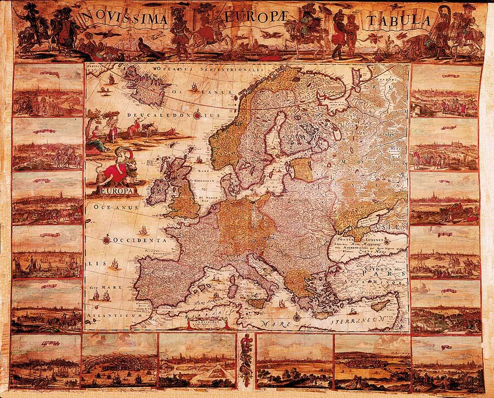 Historischer Atlas von Europa Kunstdruck Tiefdruck