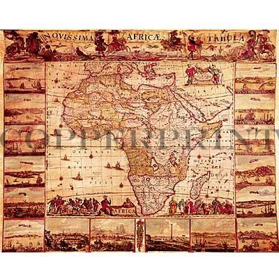 historischer Atlas von Afrika Kunstdruck Tiefdruck 